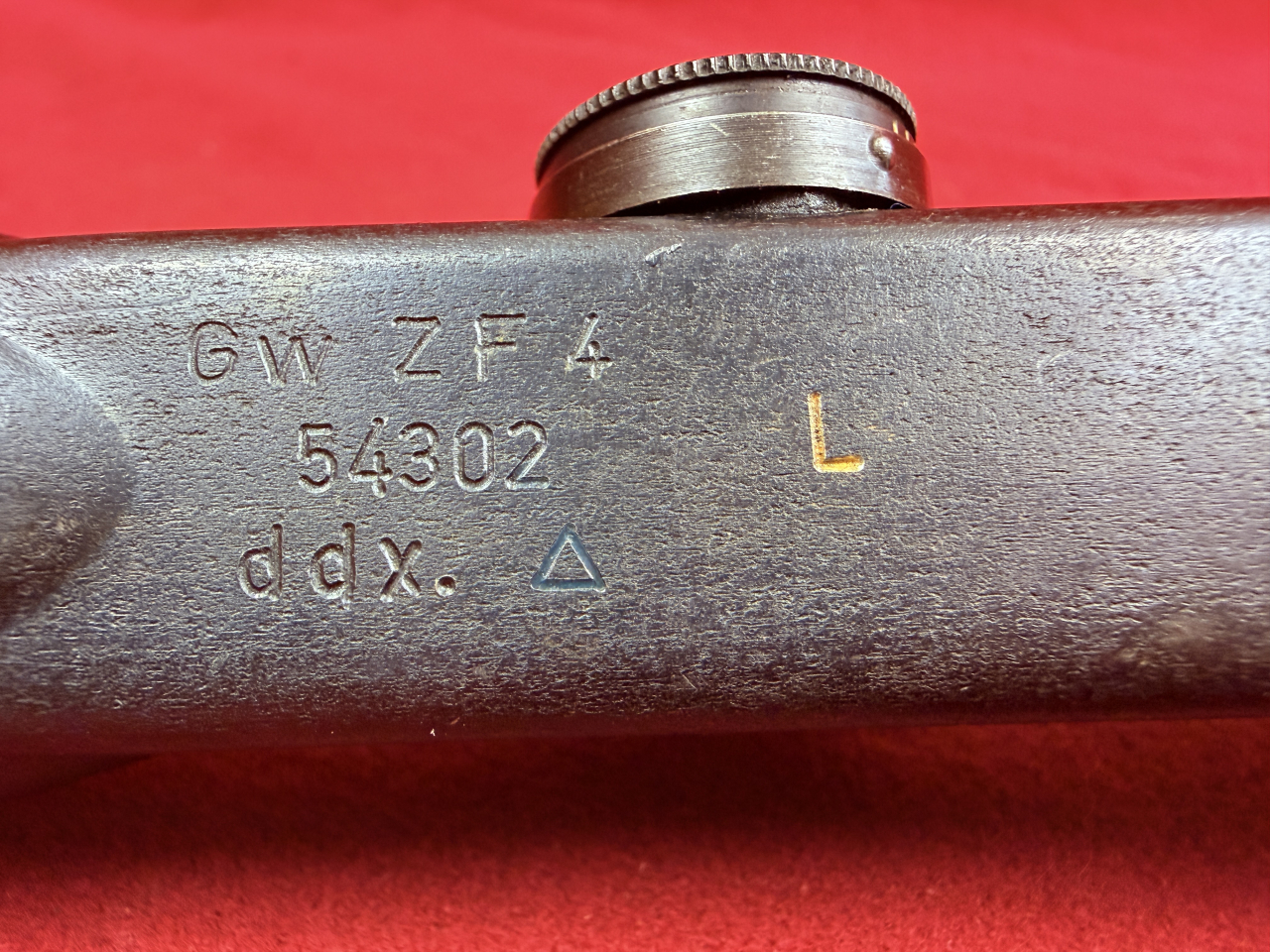 original GW ZF 4 Zielfernrohr, ddx, blau hinterlegtes Dreieck, weißes L, Serien Nummer: 54302, TOP – Bild 2