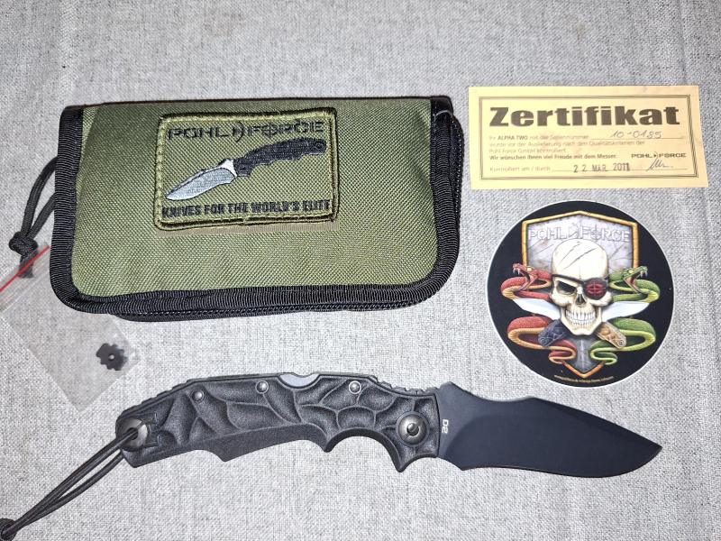 Pohl Force Alpha 2 schwarz mit D2 Klinge – stampa 1