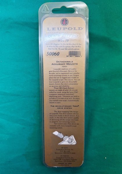 Leupold Quick Release Montagebase Win 70 #50060, Silver – slika 2