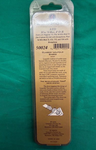 Leupold STD Montagebase Win 70 Rev. F&R #50024, Silver – Bild 2