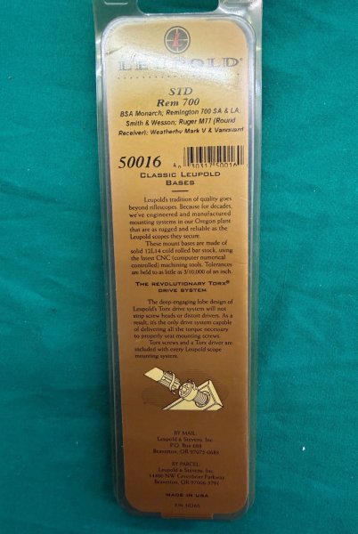 Leupold STD Montagebase Rem 700 #50016, Matte – Bild 2