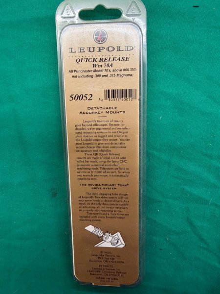 Leupold Quick Release Montagebase Win 70A #50052, Matte – image 2