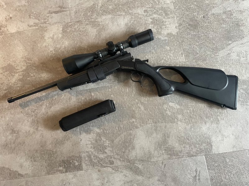 Bergara BA 13, Kipplaufbüchse Kal.222 mit Schalldämpfer – Bild 4