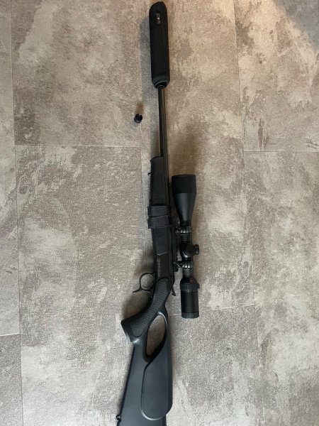 Bergara BA 13, Kipplaufbüchse Kal.222 mit Schalldämpfer – Bild 1