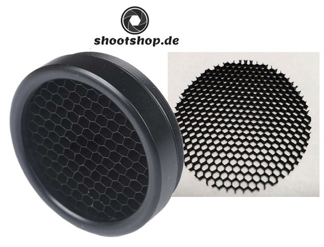 Waben-Blendschutzabdeckung – schwarz, blendfrei, Killflash - 60mm / 2-er Set – Bild 1