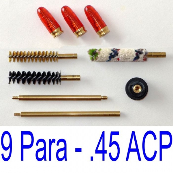 Putzstock & Pufferpatronen Set für Kurzwaffen im Kaliber 9 Para oder .45 ACP!       -->NEU & TOP!<-- – Bild 1