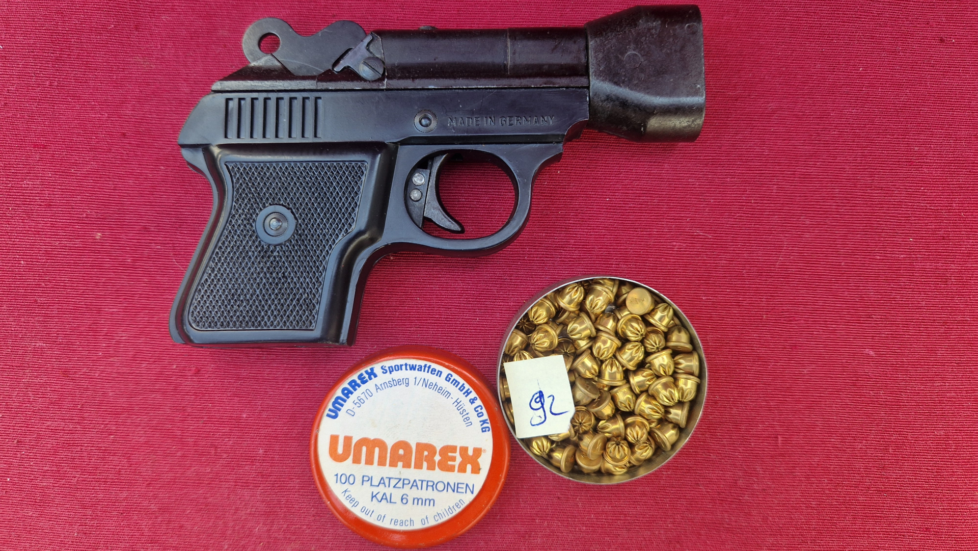Doppel Schüssiger DERRINGER  - 6 mm Flobert  mit Munition  - PTB 136 – Bild 2