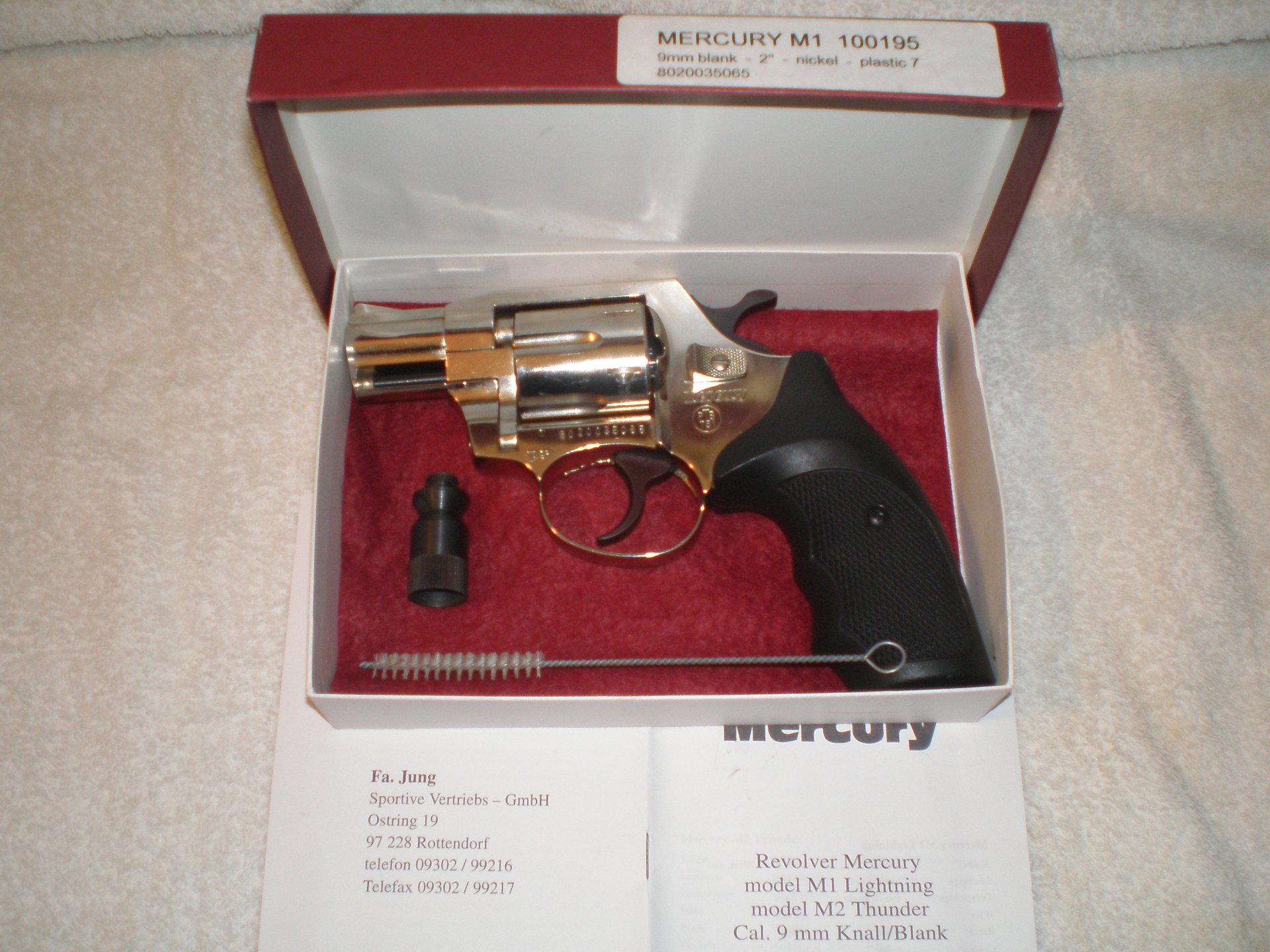 Mercury Revolver,M1 Lightning,Nickel,Cal 9mm Knall. – Bild 1
