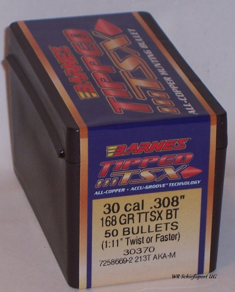 50St. BARNES .30(.308) - 168 - TTSX(Tipped Triple Shock X-Bullet) - #30370 - Versand ab 6,40€ – Bild 1