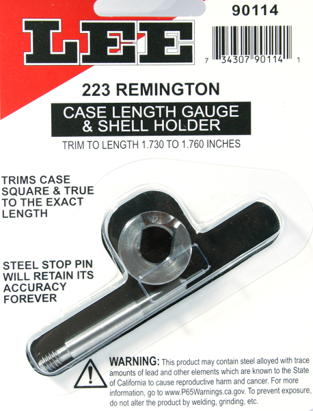 LEE .223 Rem. Case Length Gauge Präzises Hilfsmittel zum Trimmen Kürzen v 223 Remington Hülsen 90114 – Bild 1
