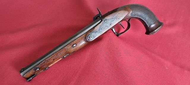 gute belgische Duell-Perkussionspistole, ca. 1830/40 – Bild 2