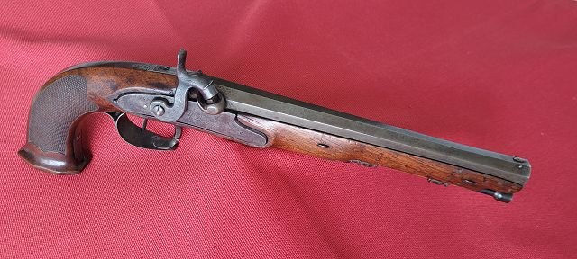 gute belgische Duell-Perkussionspistole, ca. 1830/40 – Bild 1