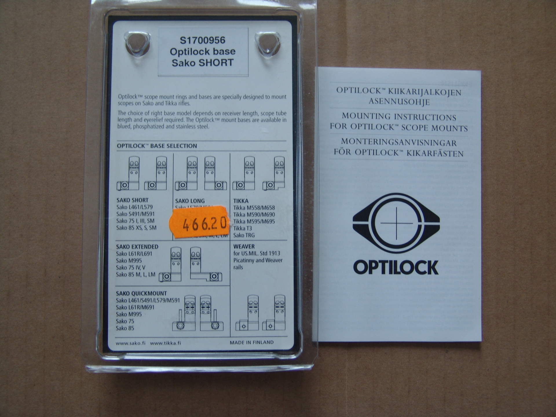 Sako/Tikka Optilock-Scope Mount Bases – Bild 2