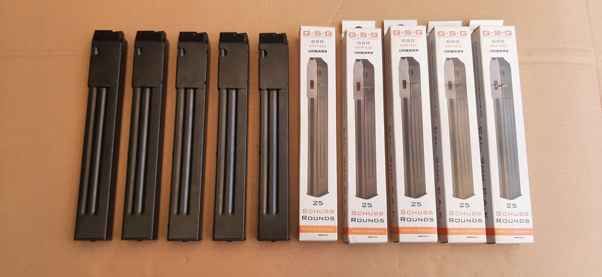 5 Magazine für GSG MP 40 Schreckschuss Maschinenpistole Kal. 9 mm P.A.K. neuwertig – Bild 1