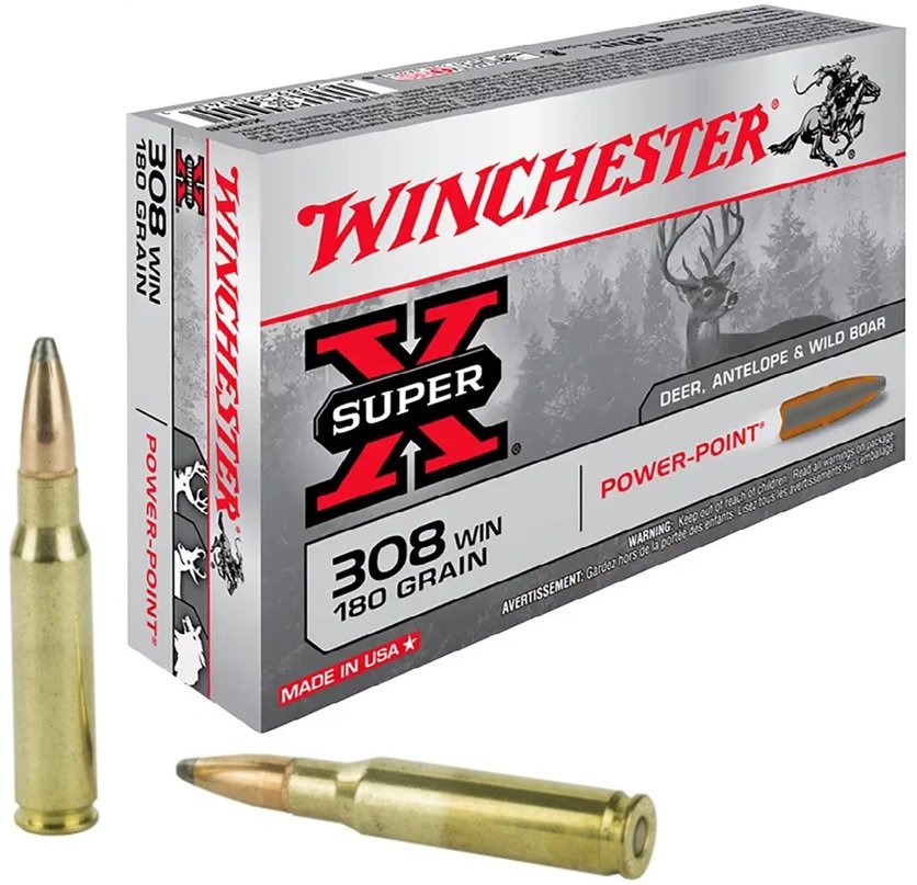 Winchester .308 Win. SUPER X Power-Point Teilmantel 11.66g/180grs. – Bild 1