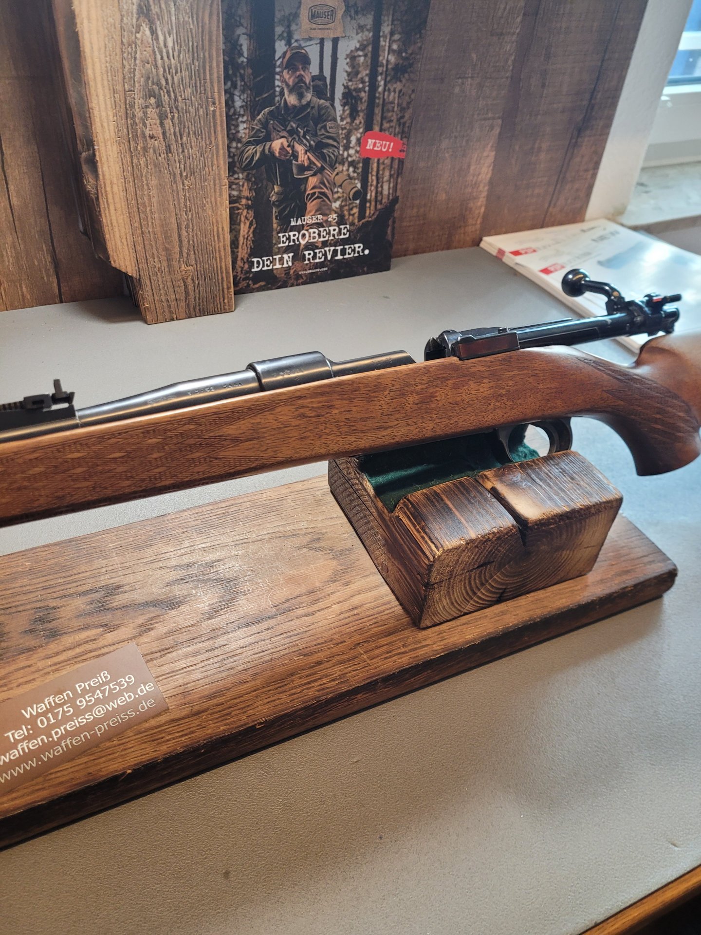 Mauser 98 Modell 98 9,3x62 Stutzen mit Edelholzabschluss Flintenabzug – Bild 2