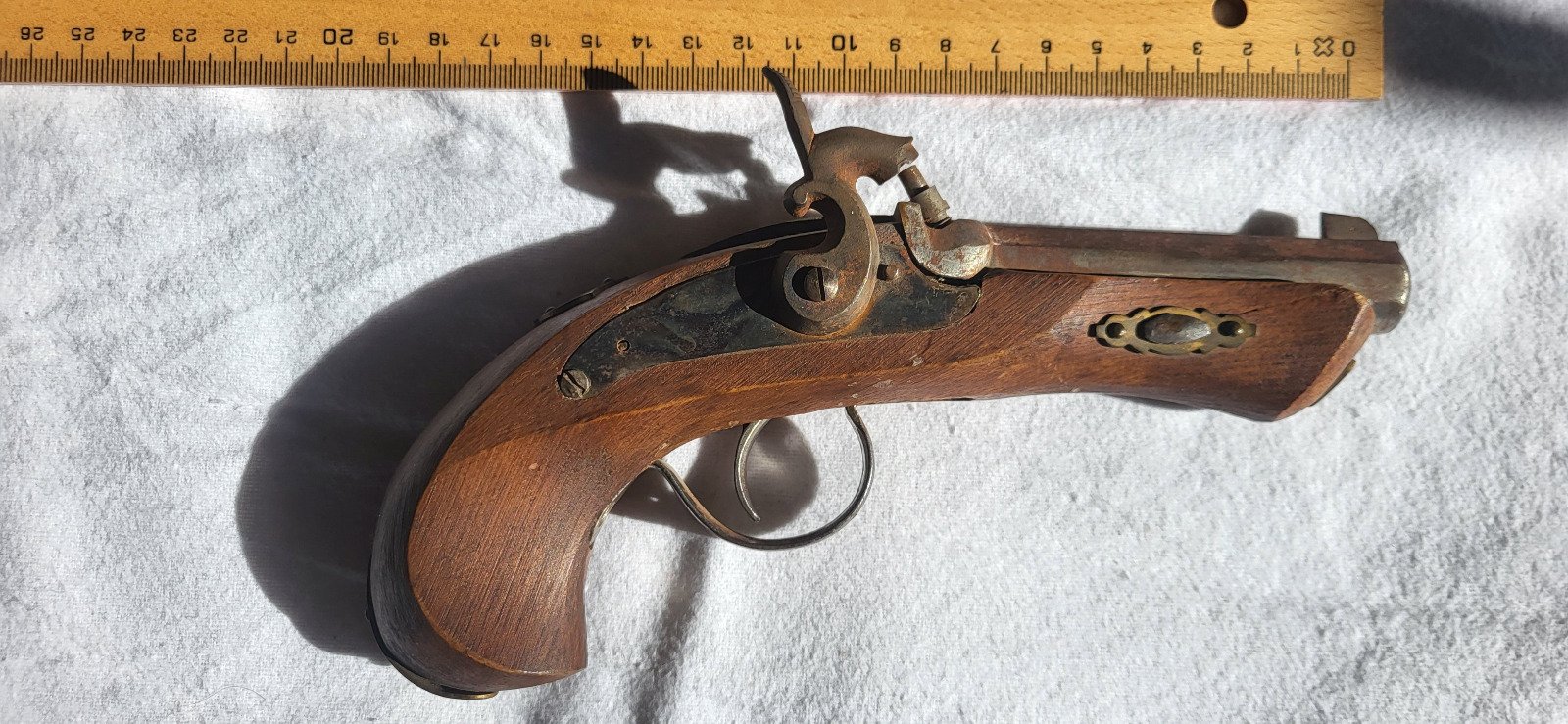 Vorderlader Pistole Steinschloss Perkussion Schwarzpulver CAL 41 DEFEKT – Bild 2
