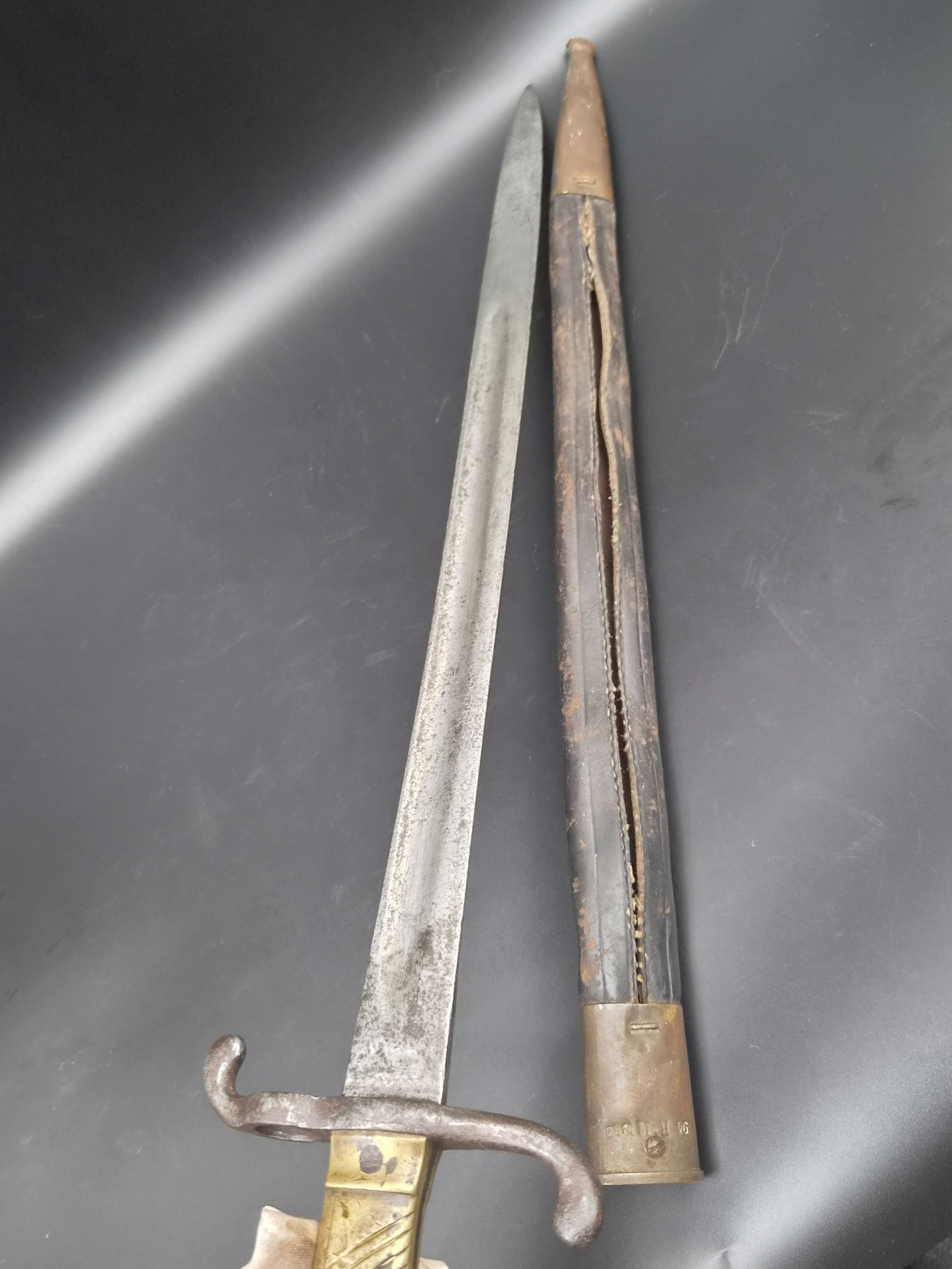Preussen Bajonett M 1871 (Punzierungen) mit Scheide – Bild 4