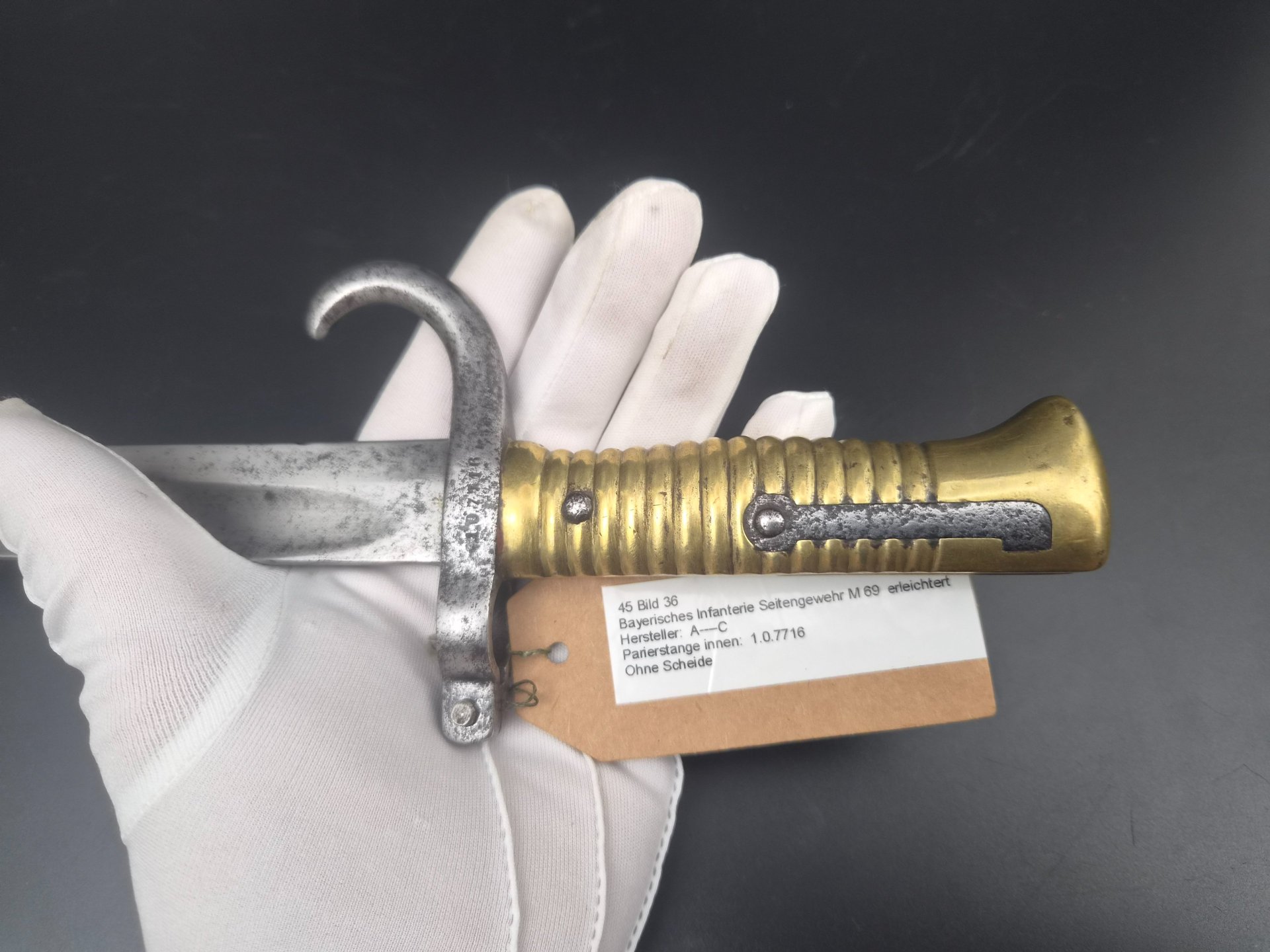 Bayerisches Infanterie Seitengewehr M 1869 (Punzierungen), Alex Coppel – Bild 3
