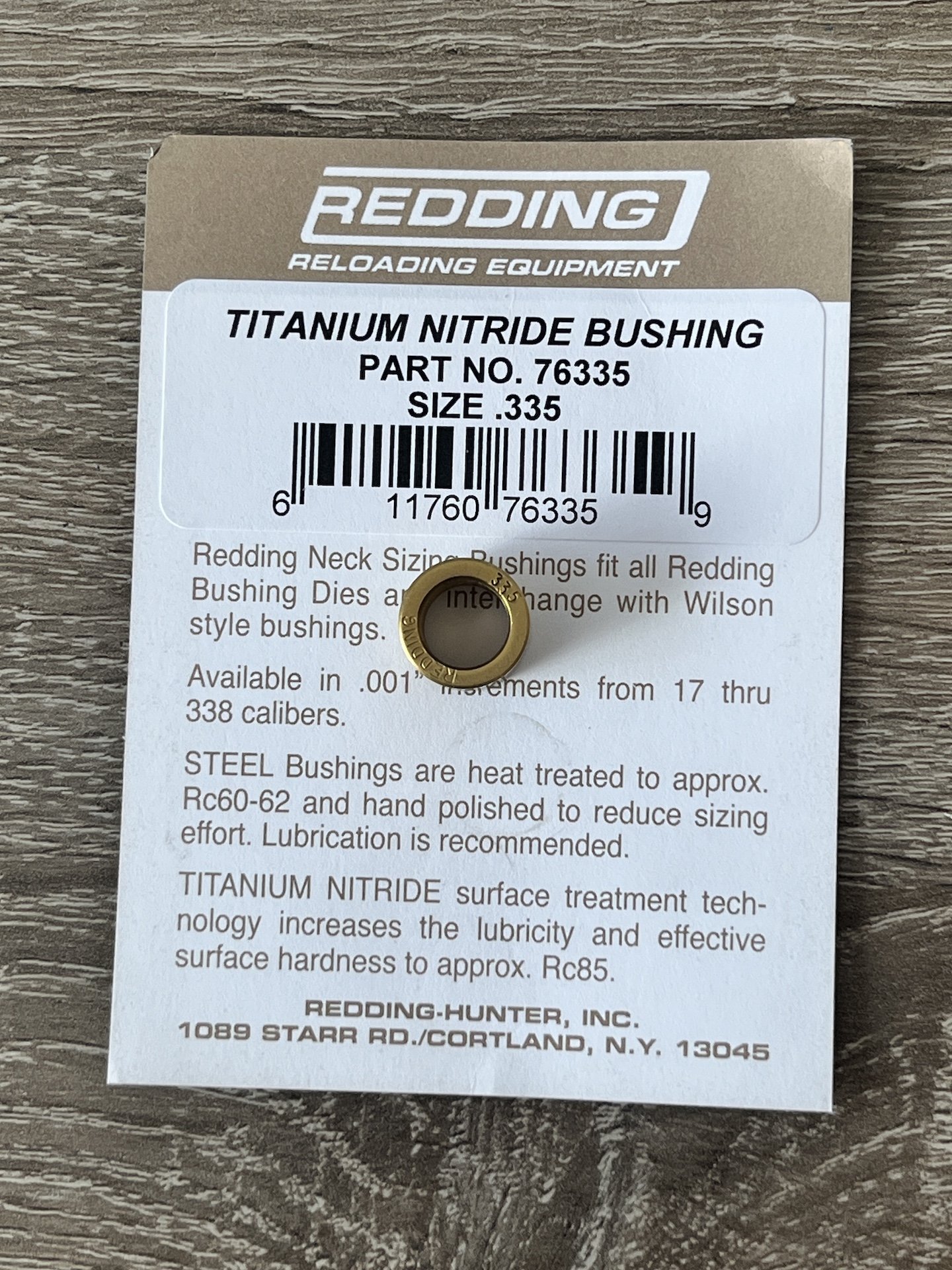 Redding Kalibrierring Bushing Titannitrid .335 – Bild 1