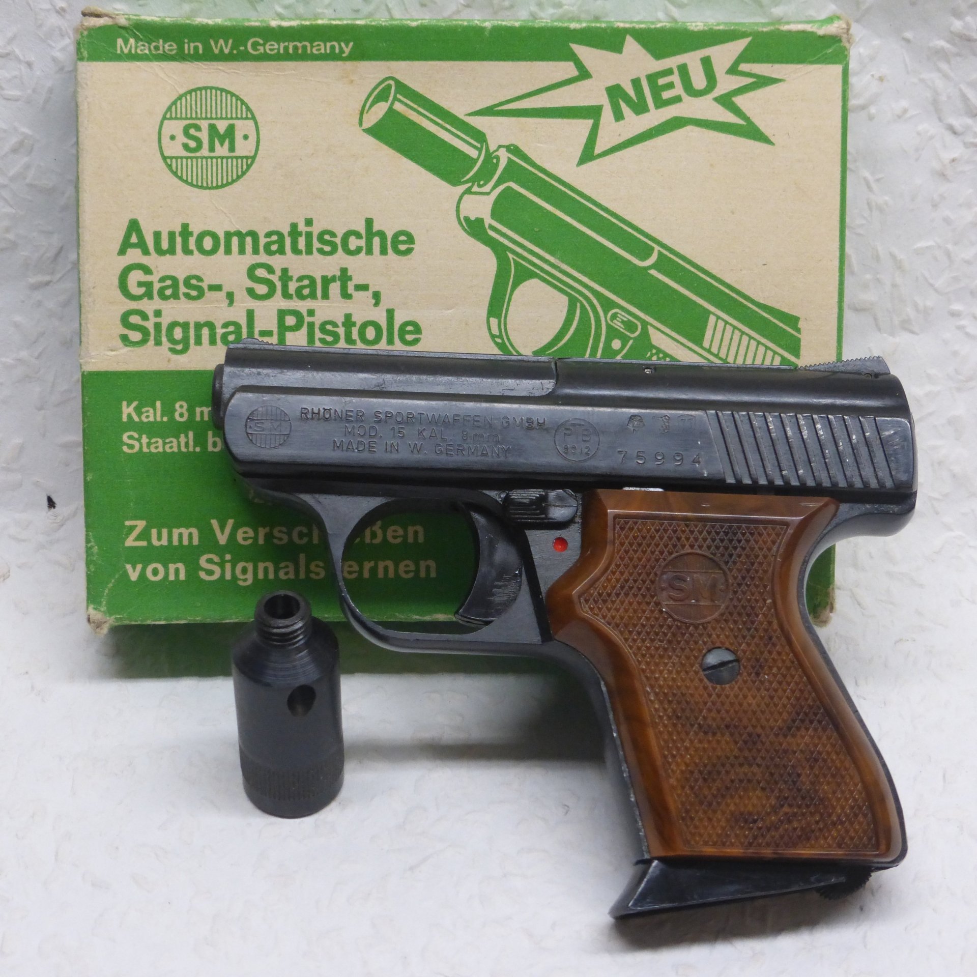 Rhöner/Mod.15/PTB83-2/SM/Gas/Start/Signal/Pistole/8mm/Knall/PAK/schreckschuss – Bild 1