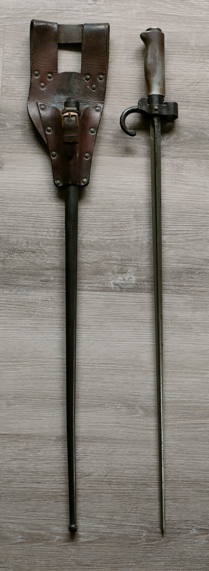 Französisches Lebel Bajonett, Nadel Bajonett mit Koppelschuh – Bild 3