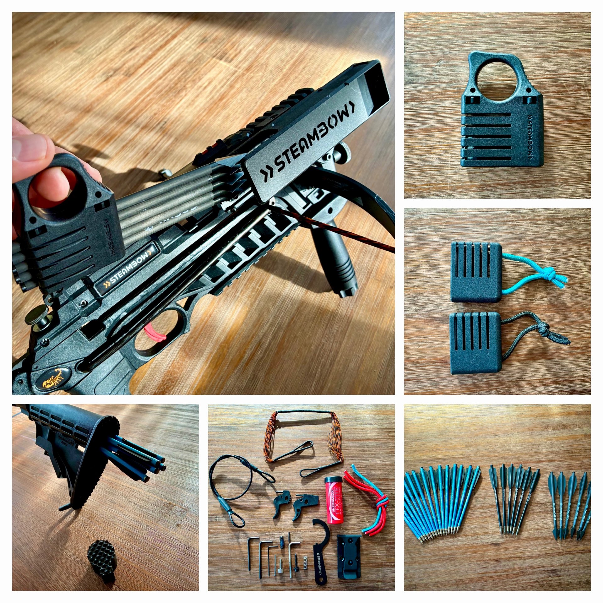 Steambow Stinger 2 Tactical - Viel Zubehör - Schnell-Schuss-Magazin Armbrust – Bild 2