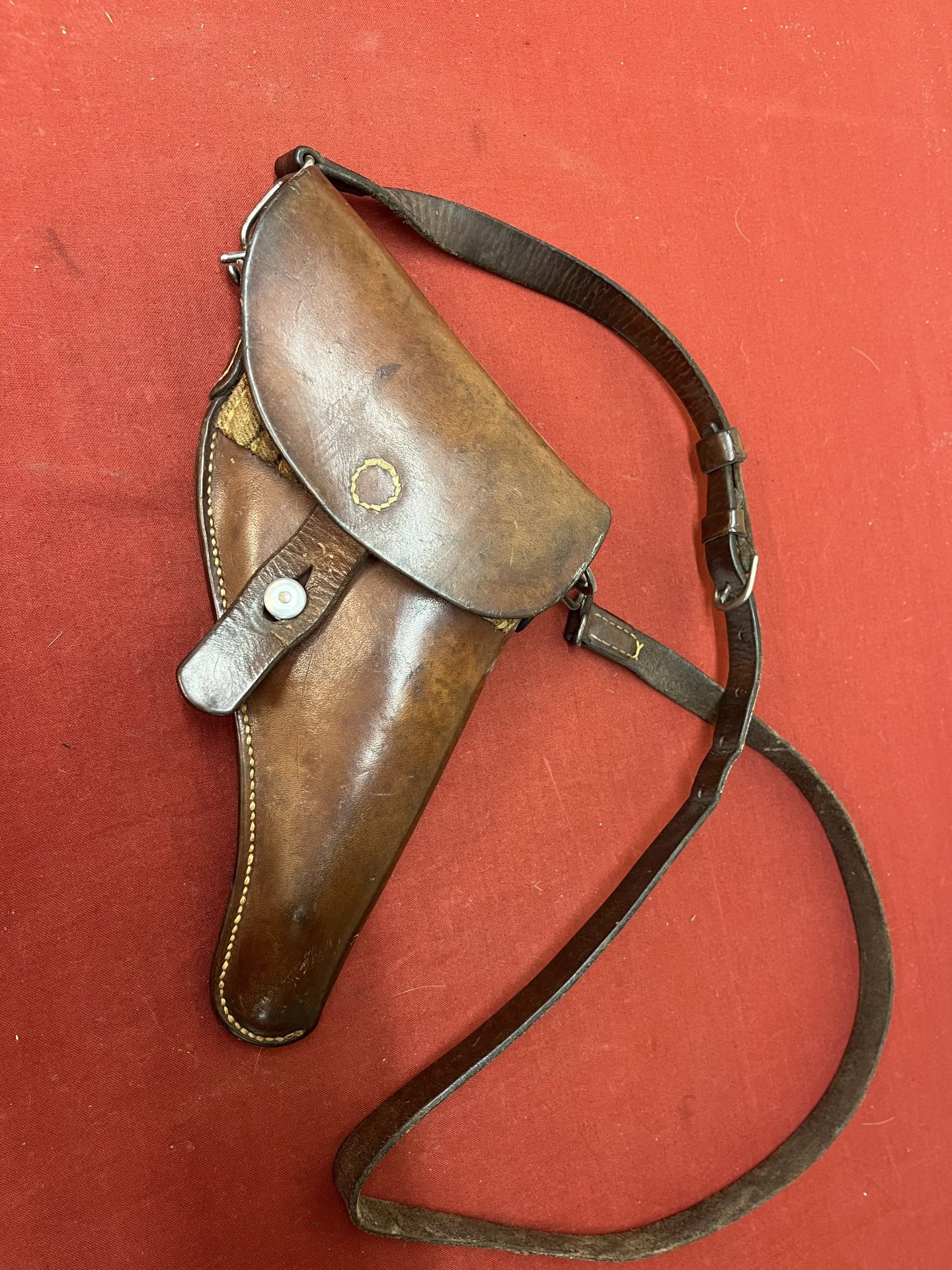 Original Schweizer Revolverfutteral Ordonnanzrevolver Modell 1882 – 1917 – mit Trageriemen – Bild 4