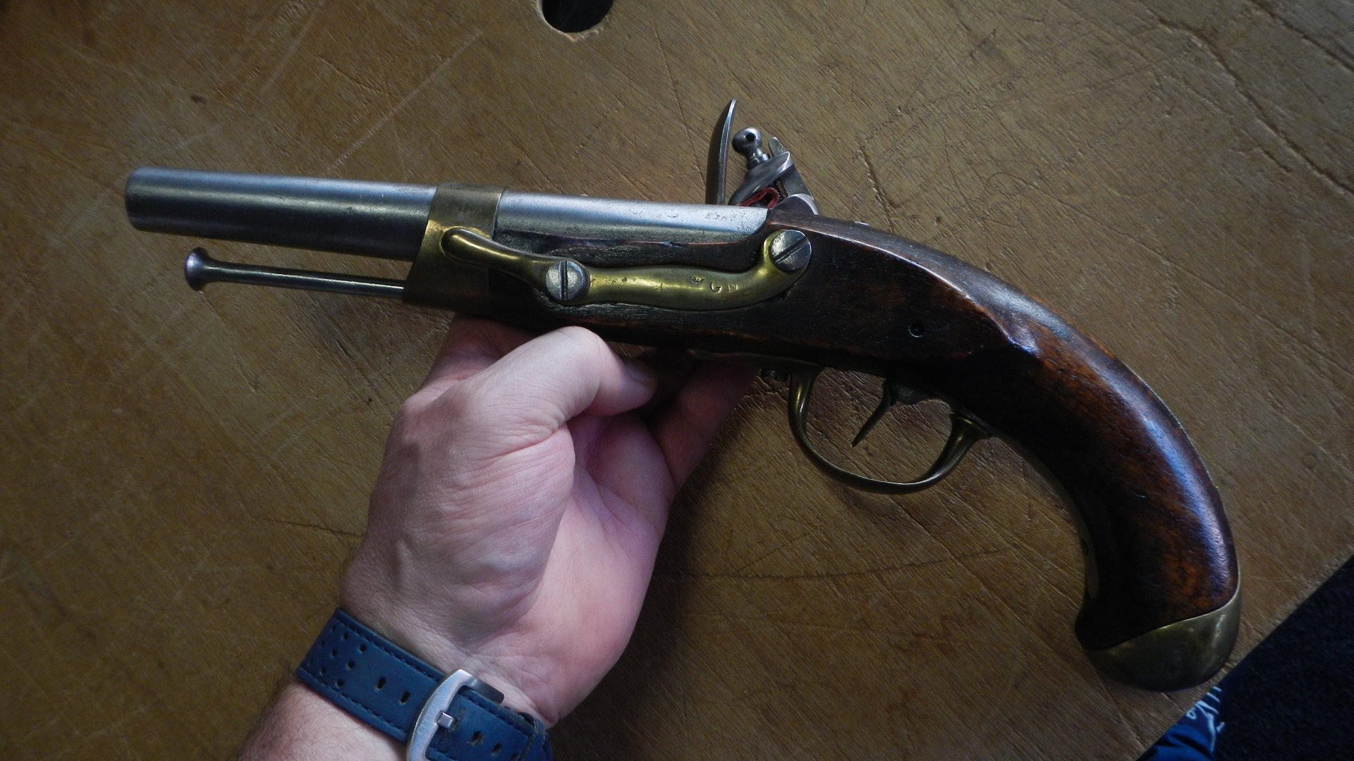 Steinschloß Pistole Frankreich Kavalleriepistole von 1813 M an 13 Maubeuge Manufacture Impérial – Bild 5