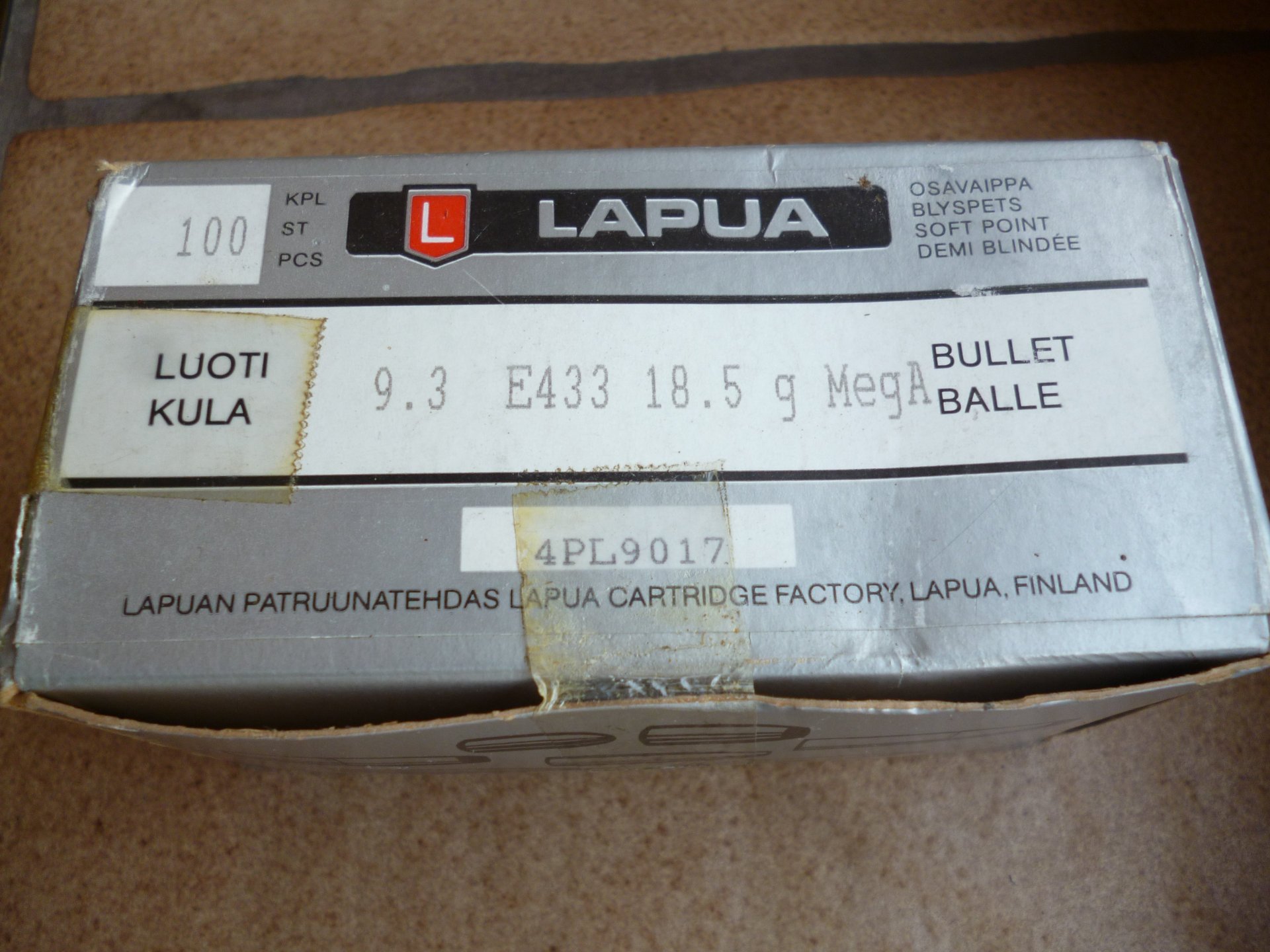 Geschosse Kal. 9,3 Lapua Mega 18,5 g., 300 grs. – Bild 1