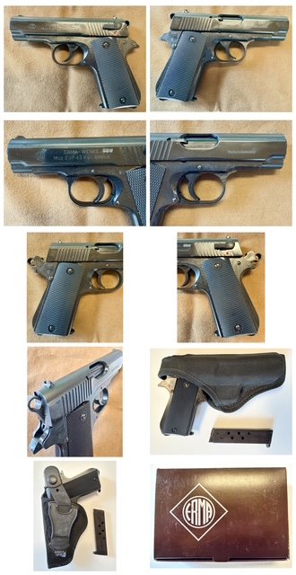ERMA EGP 45 – PTB 398 – 8 mmK – unbenutzt im Originalkarton – 2 ERMA Magazine + Bianchi Holster – Bild 2