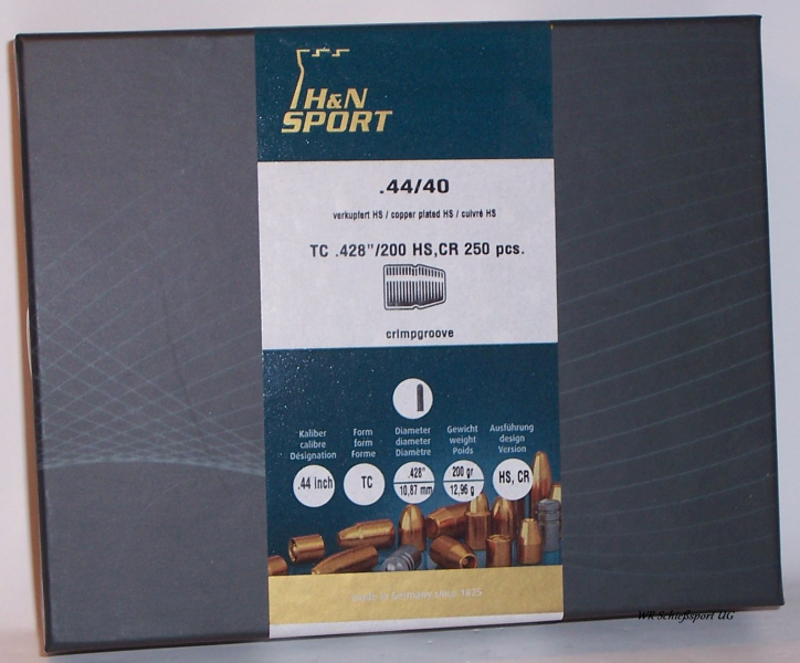 250 H&N .44/40(.428Dia.) - 200 - KS-CR - verkupfert-HIGH-SPEED - 250er Box – Bild 1