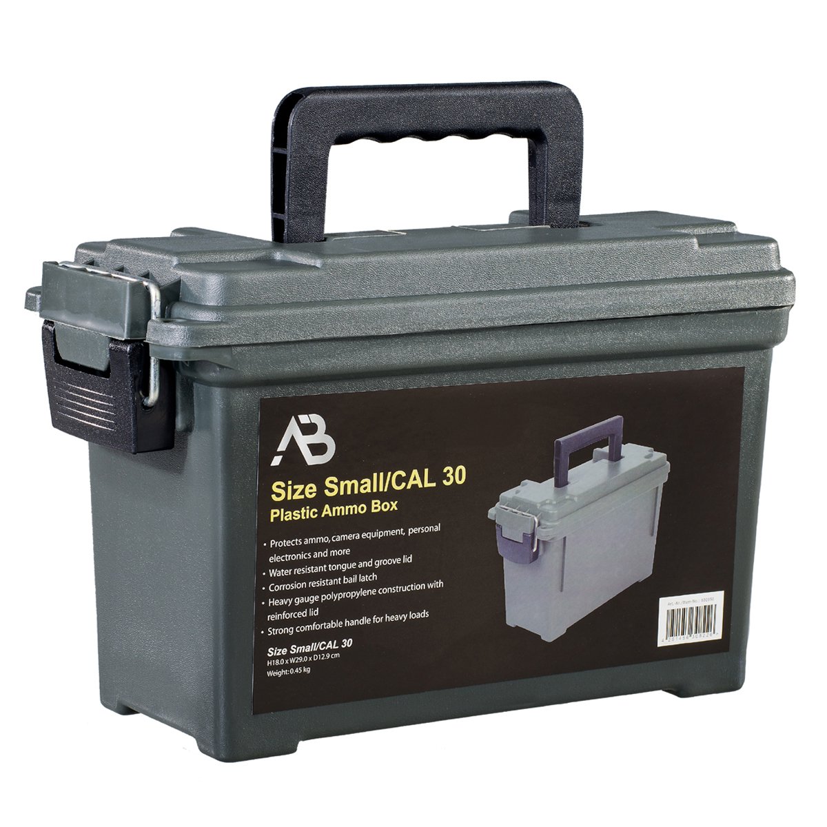 Munitionskiste Gr. 1 abschliessbar 29x13x18cm schlagfester Kunststoff OLIV –Transportbox Ammo – Bild 1