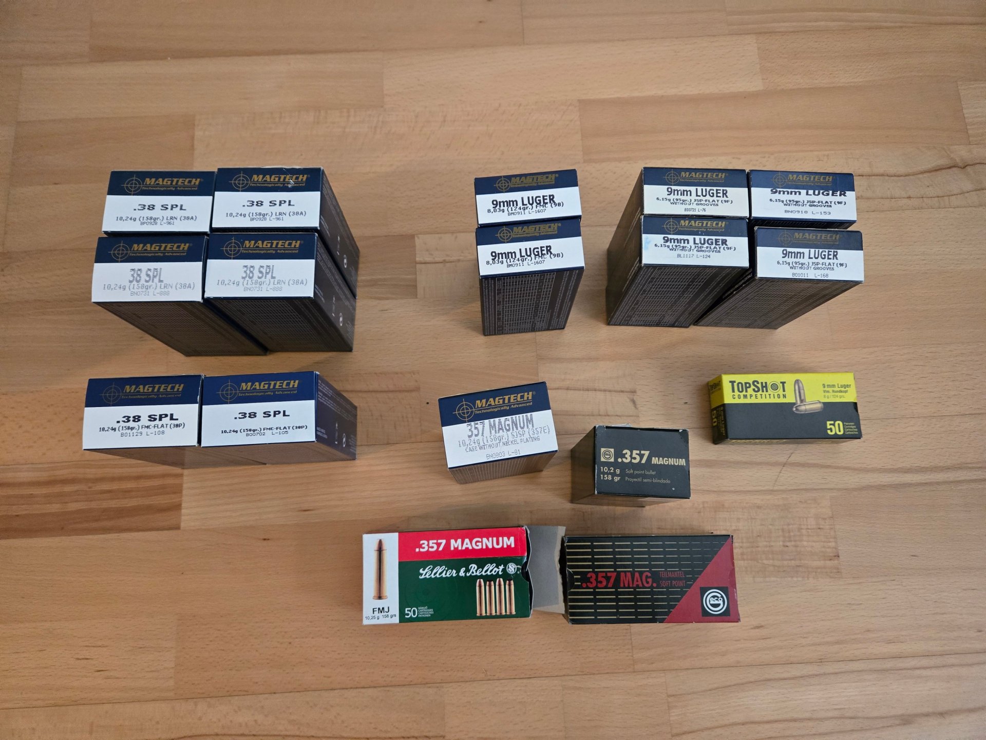 Munition Konvolut 9mm / .38 / .357 Magtech/Sellier/Geco/Topshot 789 Schuss – Bild 1