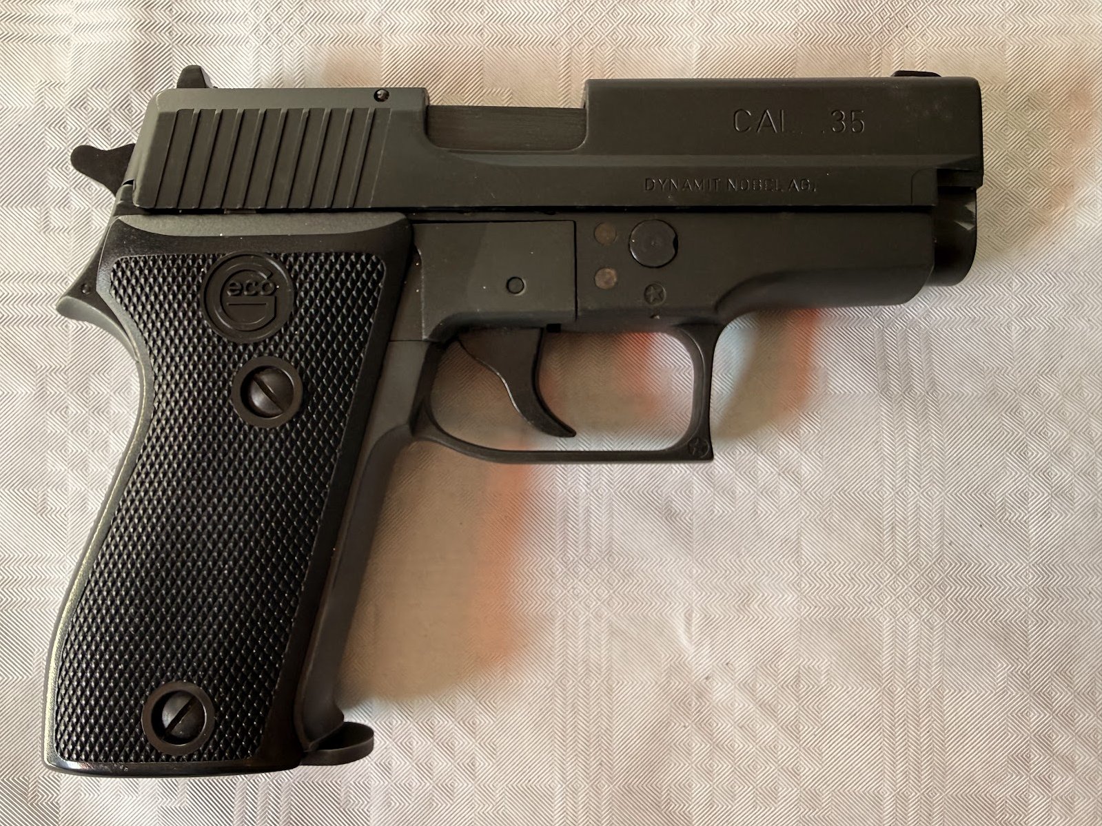 Seltene Geco P35-1 (Sig Sauer P225) | Cal. .35 Knall | PTB 456 | OVP & Holster – Bild 5