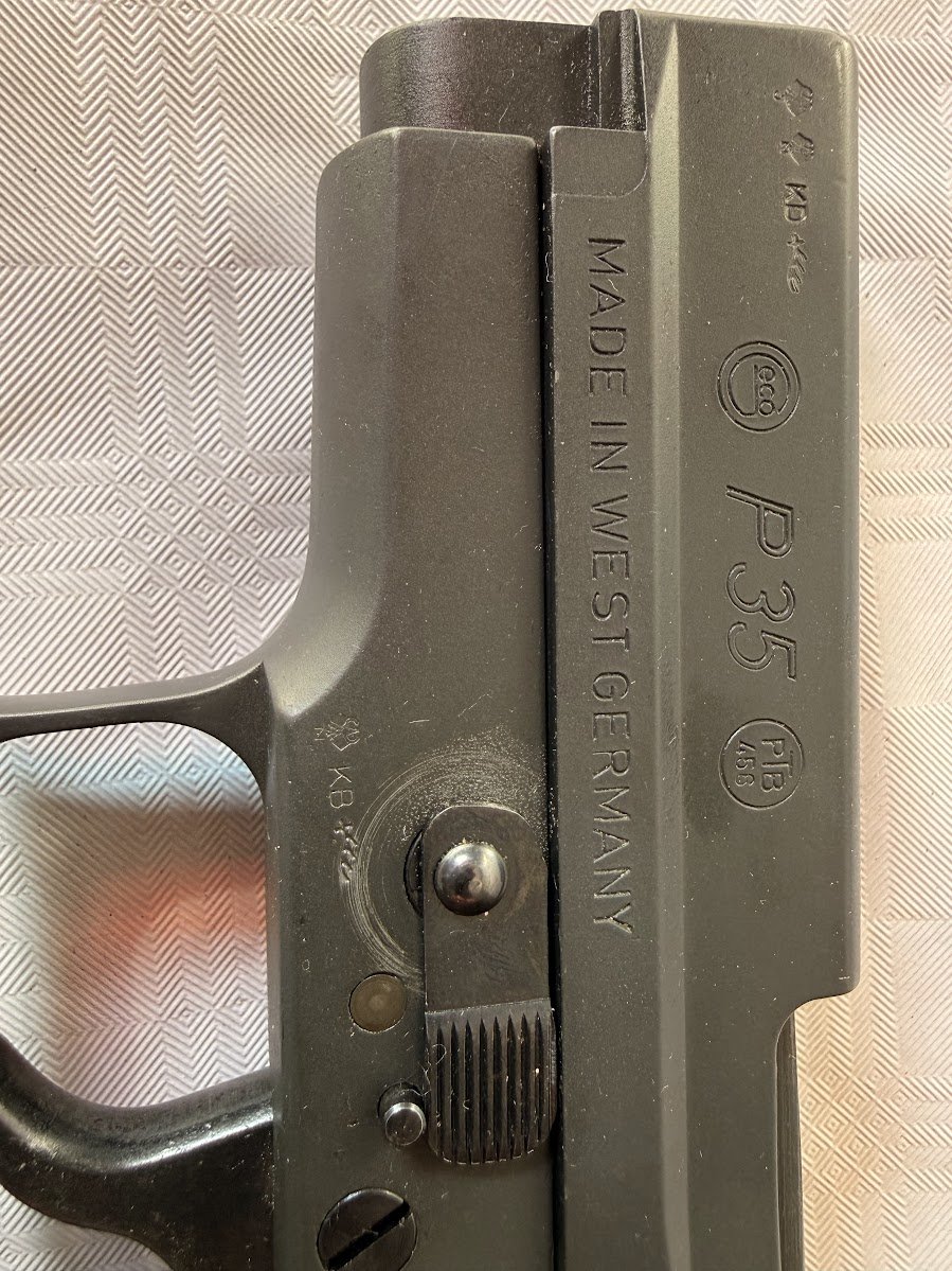 Seltene Geco P35-1 (Sig Sauer P225) | Cal. .35 Knall | PTB 456 | OVP & Holster – Bild 2