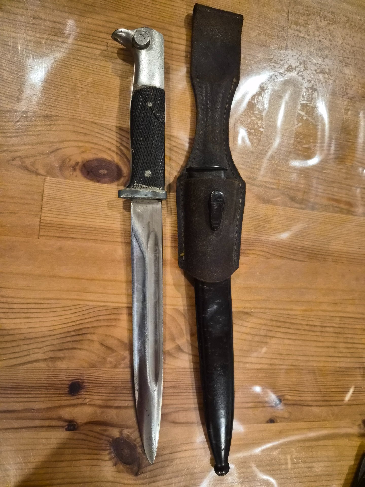 Anton Wingen Jr. Solingen Extra-Seitengewehr Bajonett mit Scheide & Koppelschuh – Bild 6