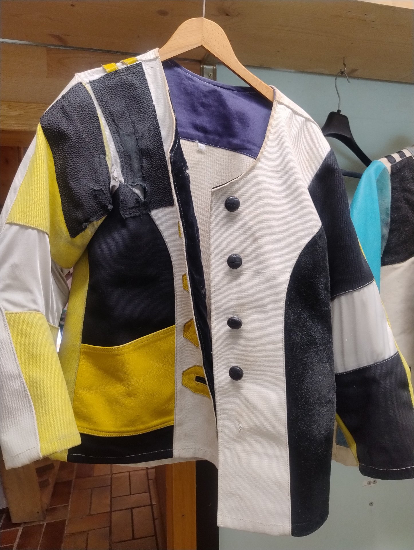 Schießjacke Größe 44 weiß/gelb – Bild 1