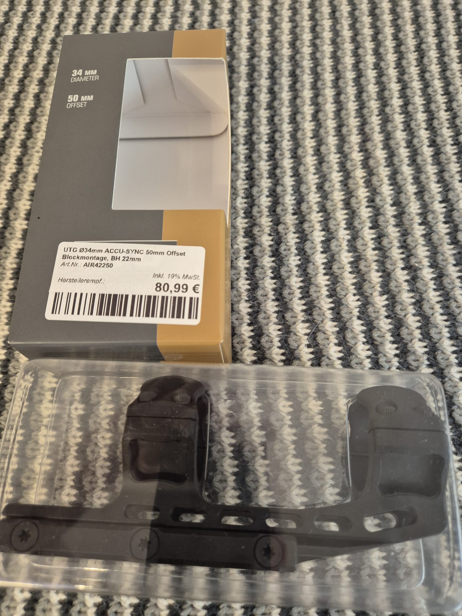 34mm UTG ACCU-SYNC Blockmontage für Picatinny-Schiene – Bild 1