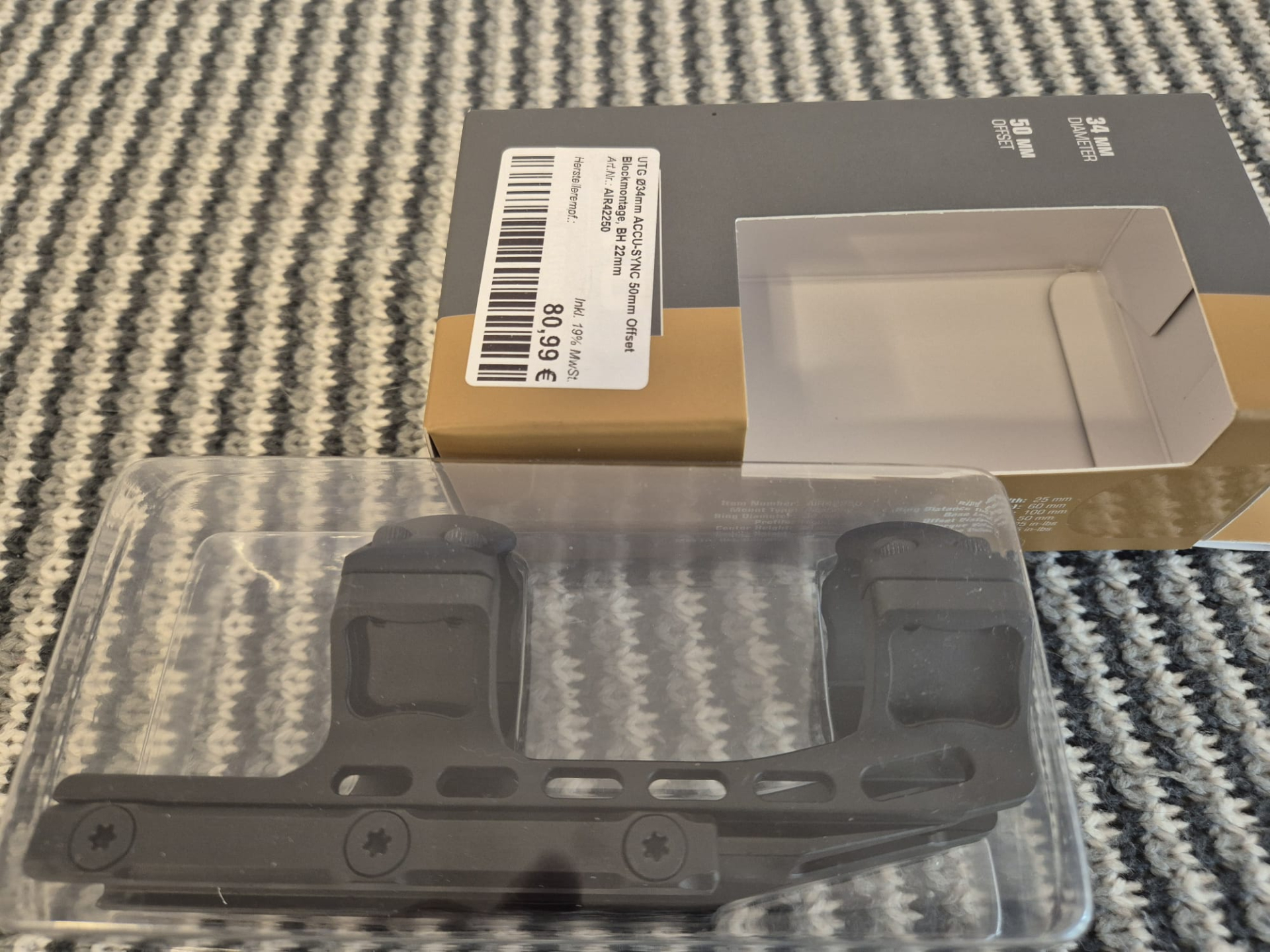 34mm UTG ACCU-SYNC Blockmontage für Picatinny-Schiene – Bild 2