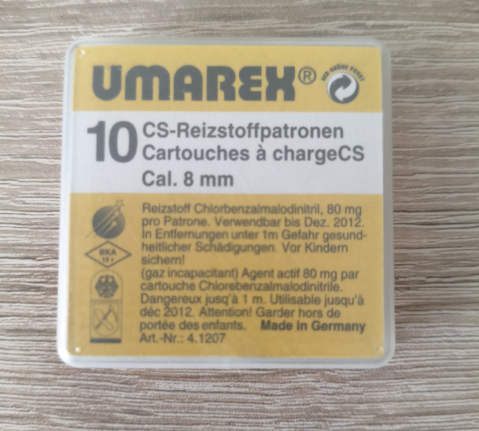 CS-Reizstoffpatronen Cal. 8mm – Bild 1