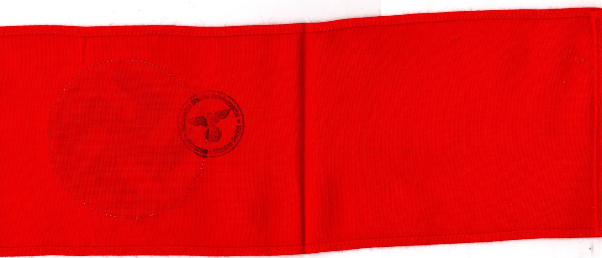 Armbinde rot, komplett mit Stempel München Borstei – Bild 1