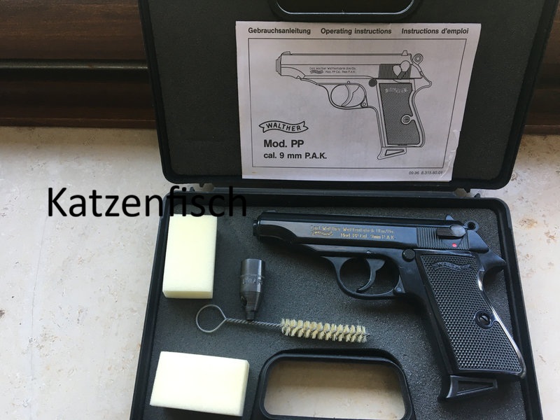 Walther PP von 1998, PTB 620, ungeschossen, orig. verpackt, noch mit dickem Lauf, hochglanzbrüniert – Bild 1
