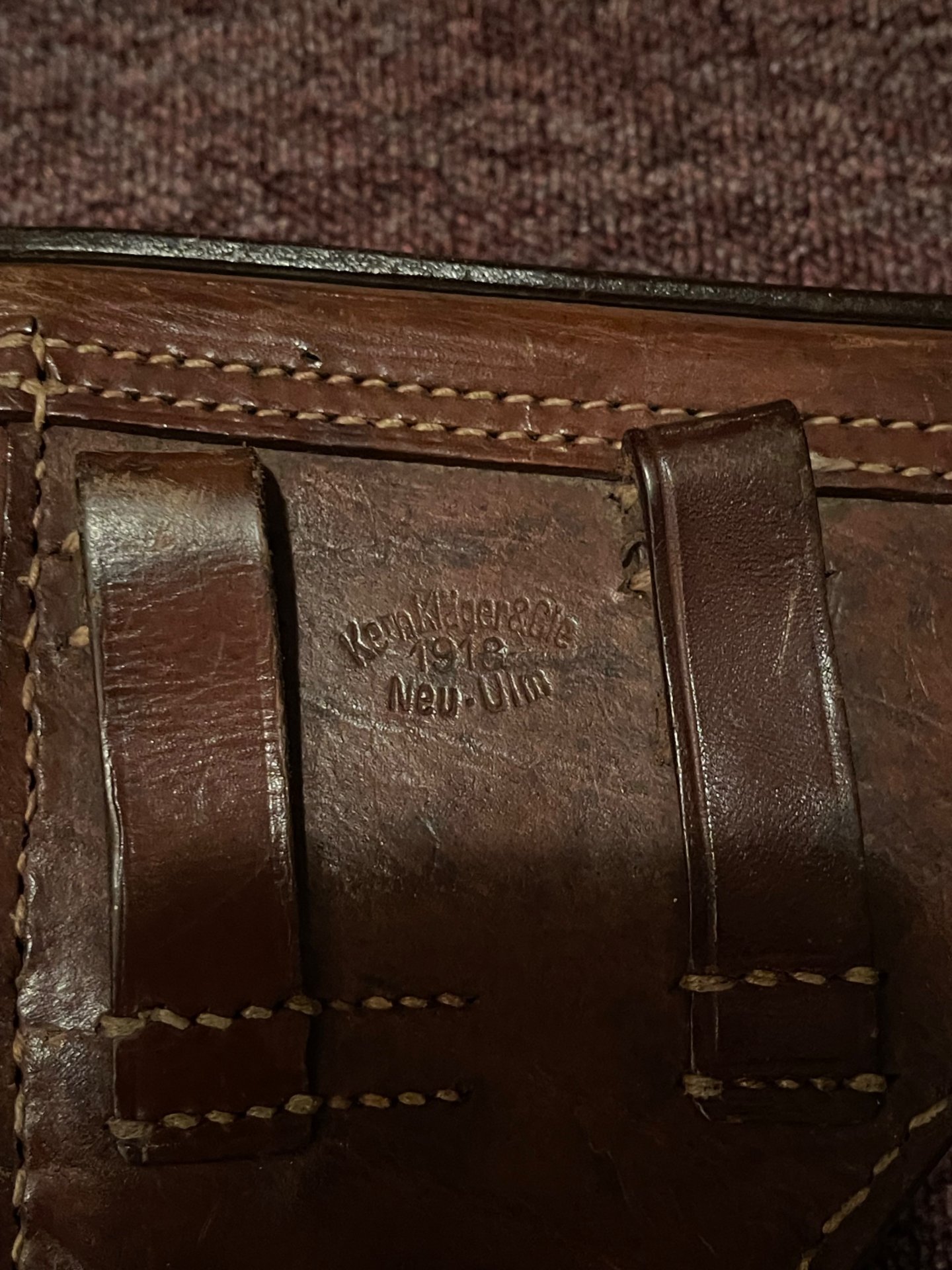 Koffertasche P08 Kern Kläger & Cie 1918 Neu-Ulm Bekleidungsamt des XI. Armeekorps – Bild 3