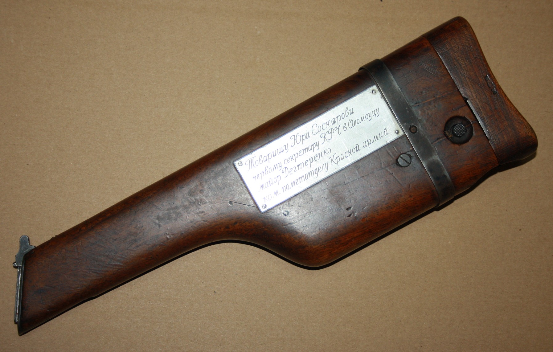 orig. Holz-Anschlagkasten für Pistole Mauser C96 "russ. Ehrengabe WK2" -UNIKAT- – Bild 1