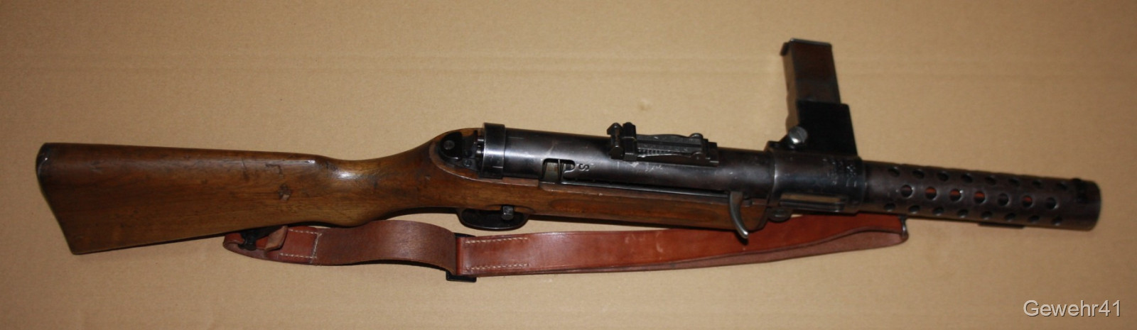 orig. deutsche "Bergmann MP28/II" im Kal. 9mm Mauser als semi-auto Umbau -RARITÄT- – Bild 1