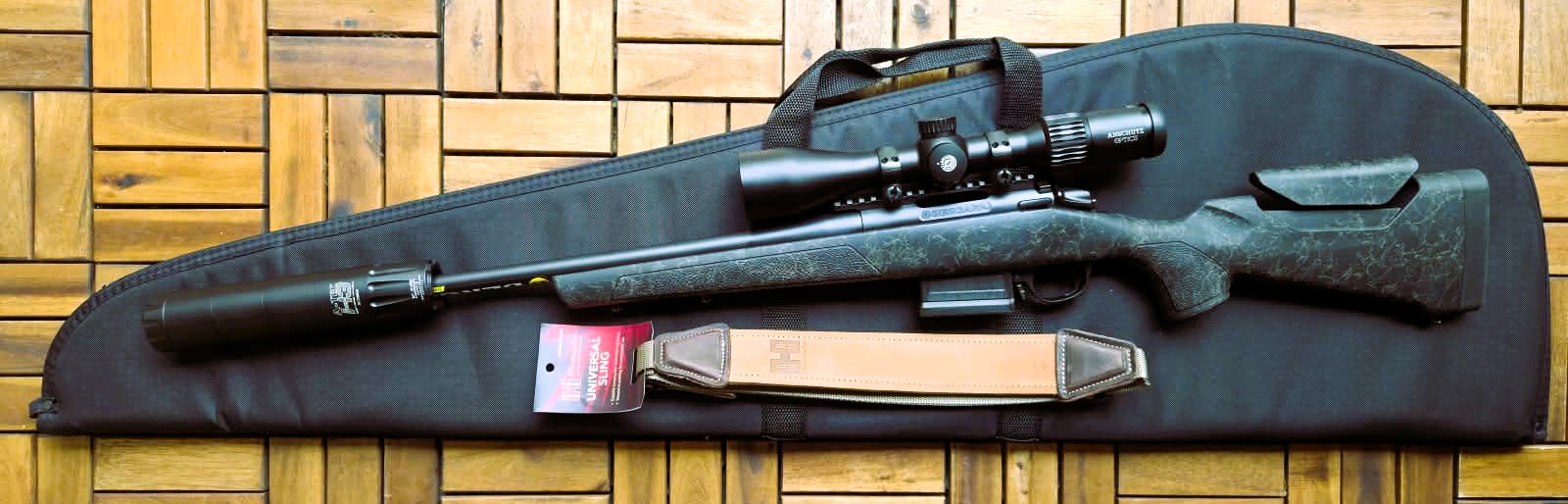 Bergara BA14 Repetierbüchse, Kal. .308 Win. Anschütz ZF 2,5-10x50,Schalldämpfer, Gewehrgurt – Bild 1