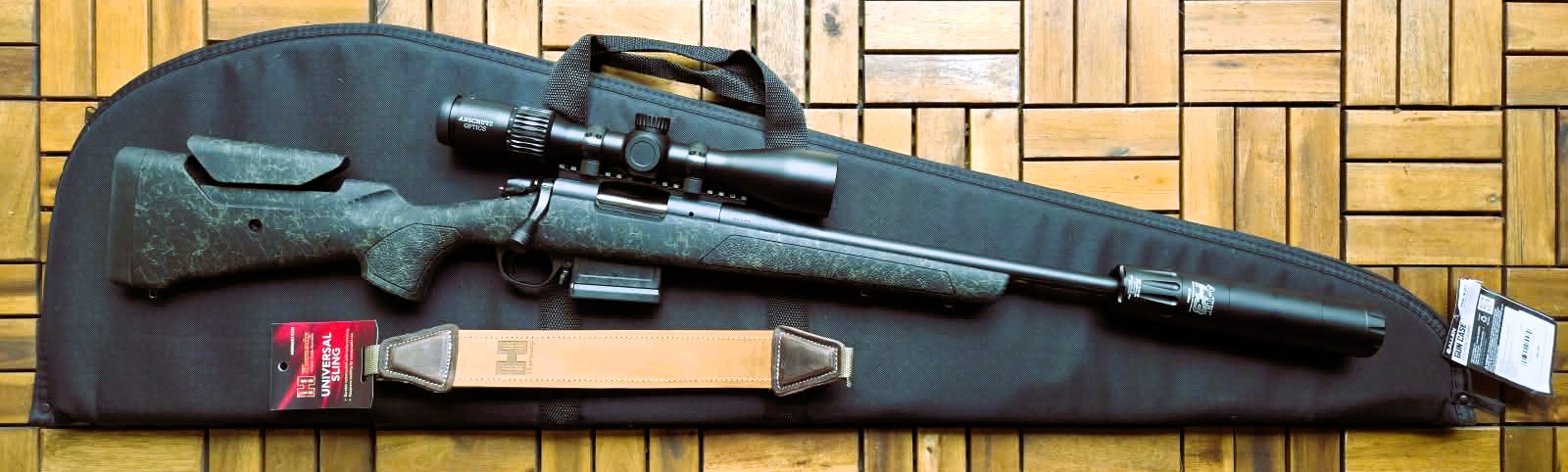 Bergara BA14 Repetierbüchse, Kal. .308 Win. Anschütz ZF 2,5-10x50,Schalldämpfer, Gewehrgurt – Bild 2