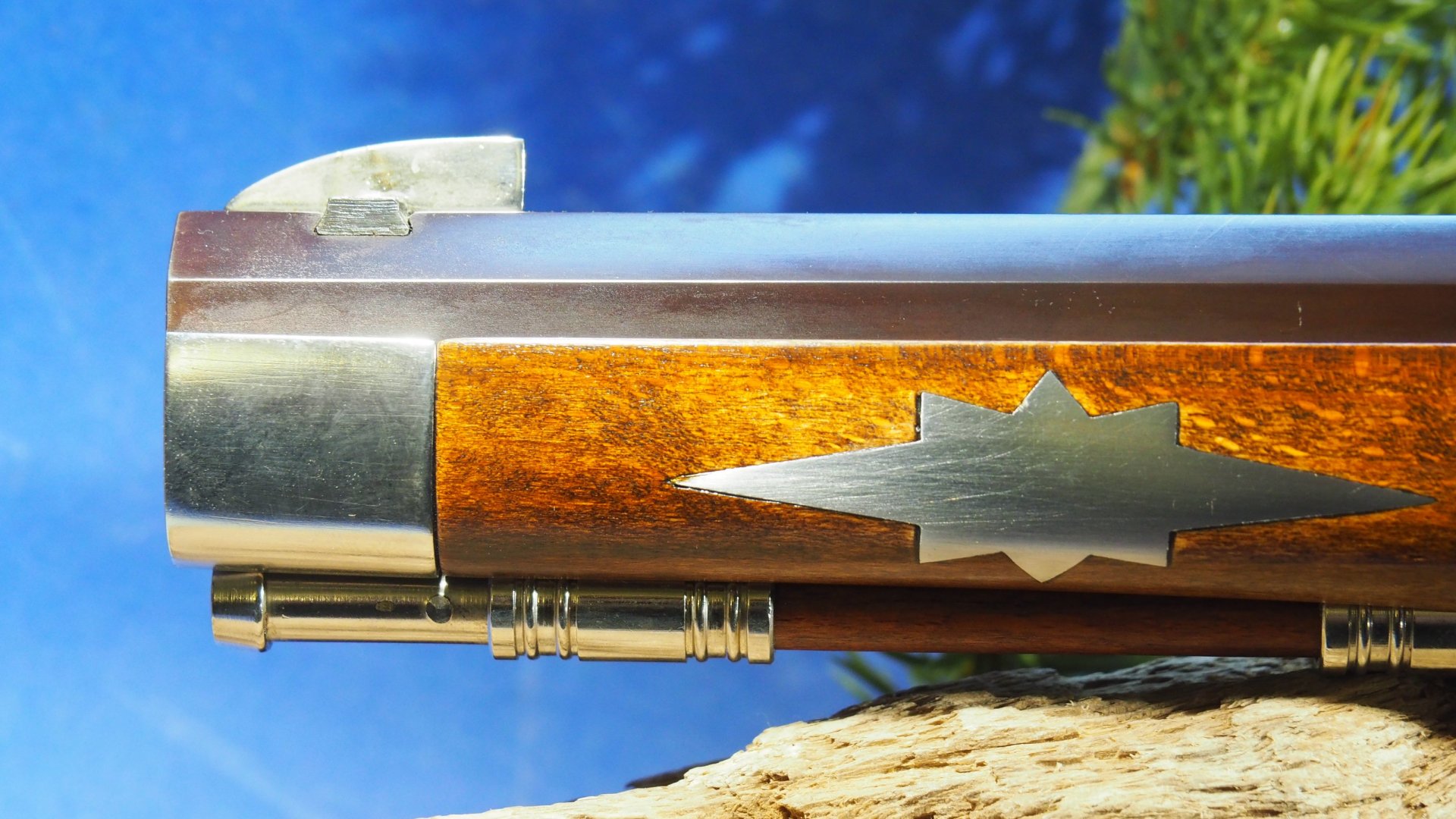 Jukar Spain Kentucky-Pistole, Modell "Silver" Luxus, Kal: .45 Perk., Guter Zustand ! – Bild 5