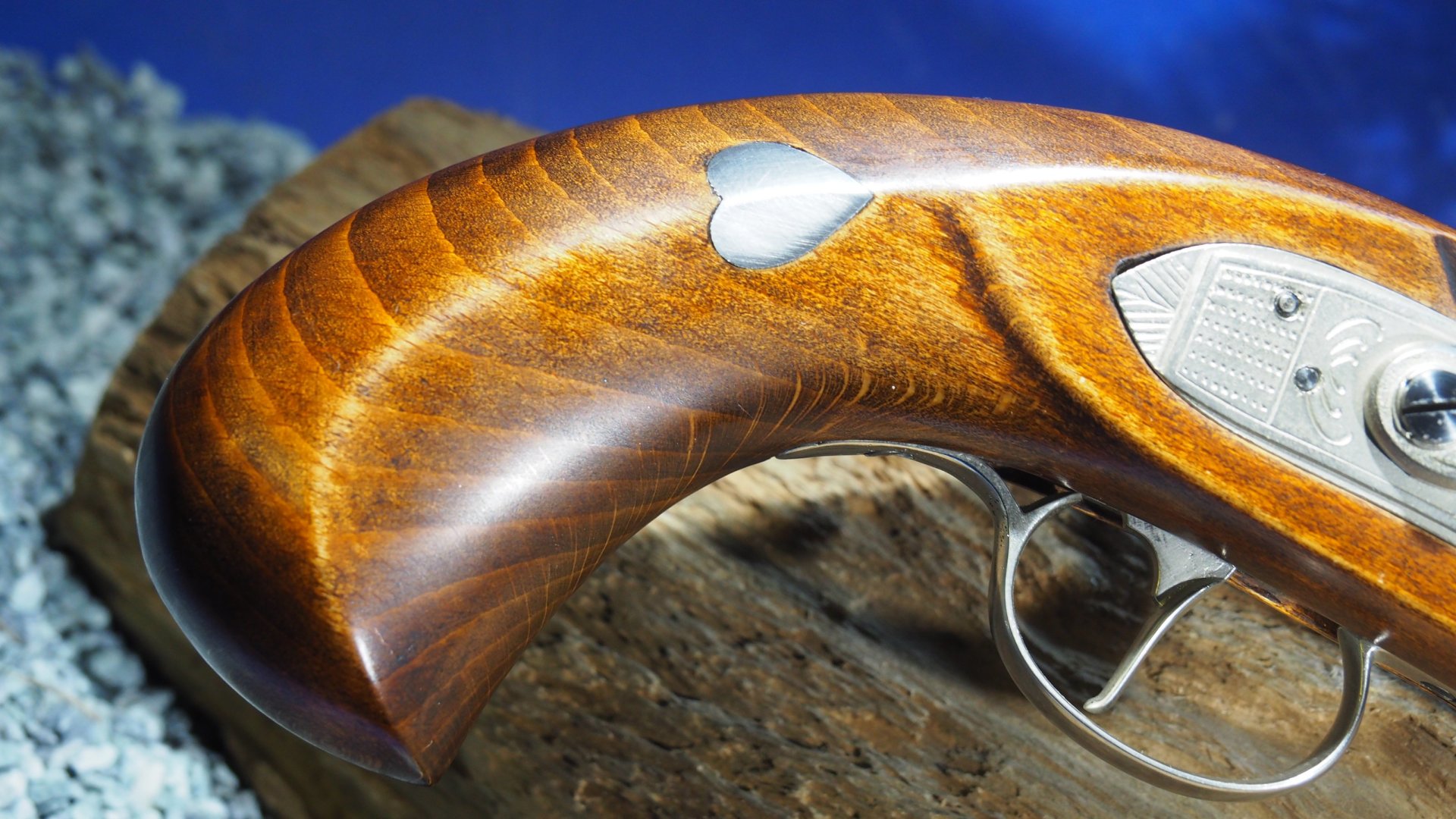 Jukar Spain Kentucky-Pistole, Modell "Silver" Luxus, Kal: .45 Perk., Guter Zustand ! – Bild 4